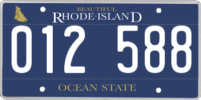 RI license plate 012588