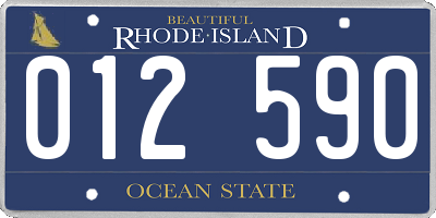 RI license plate 012590