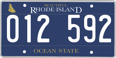 RI license plate 012592