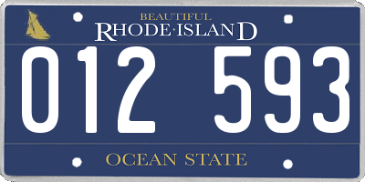 RI license plate 012593