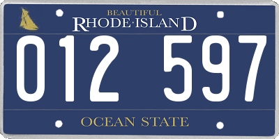 RI license plate 012597