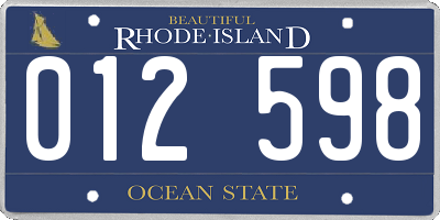 RI license plate 012598