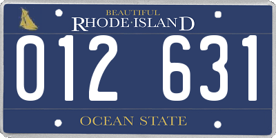 RI license plate 012631