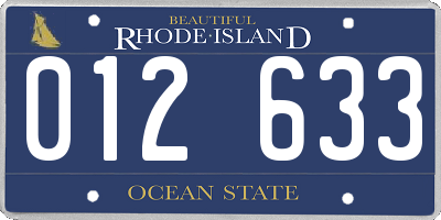 RI license plate 012633