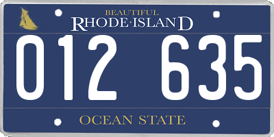 RI license plate 012635