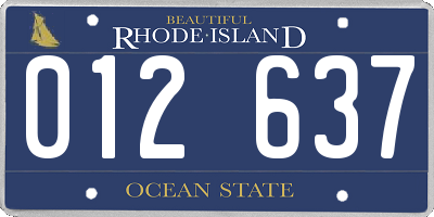 RI license plate 012637