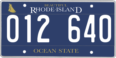 RI license plate 012640