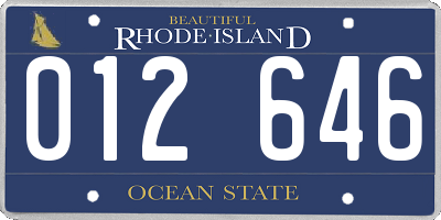 RI license plate 012646