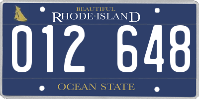 RI license plate 012648