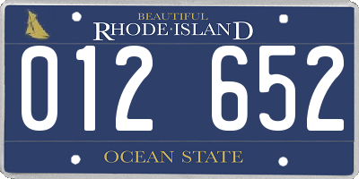 RI license plate 012652