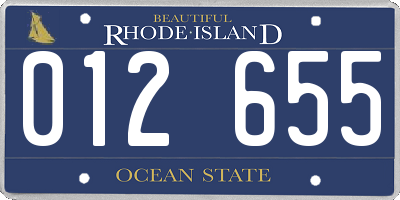 RI license plate 012655