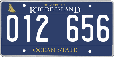 RI license plate 012656