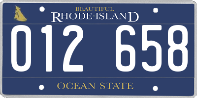 RI license plate 012658