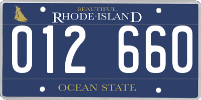 RI license plate 012660