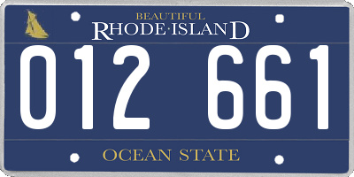 RI license plate 012661