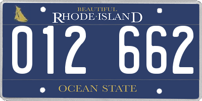 RI license plate 012662