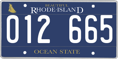 RI license plate 012665