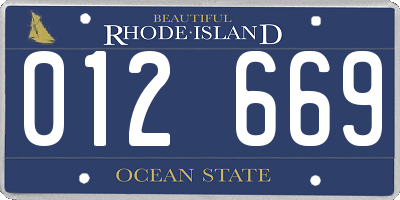 RI license plate 012669