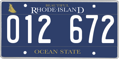 RI license plate 012672