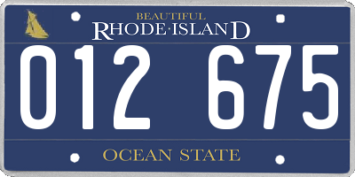 RI license plate 012675