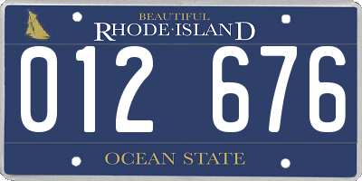 RI license plate 012676