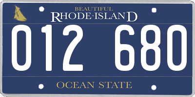 RI license plate 012680