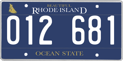 RI license plate 012681