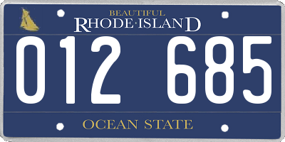 RI license plate 012685