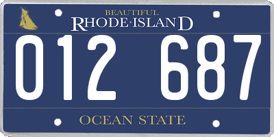 RI license plate 012687