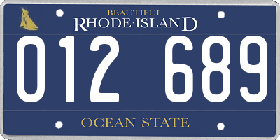 RI license plate 012689