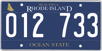 RI license plate 012733