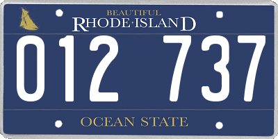 RI license plate 012737