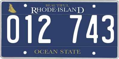 RI license plate 012743