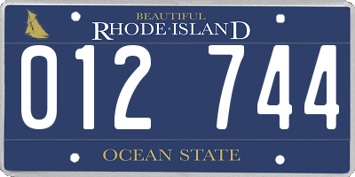 RI license plate 012744