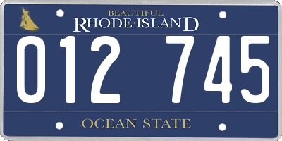 RI license plate 012745