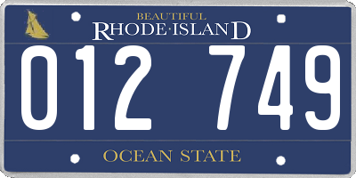 RI license plate 012749