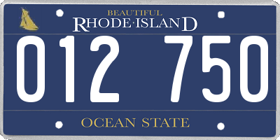 RI license plate 012750
