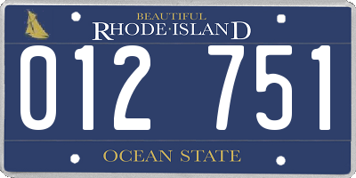 RI license plate 012751