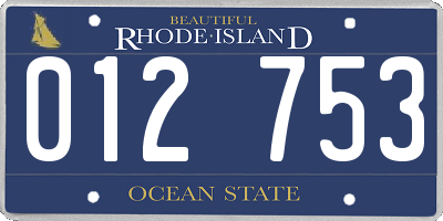 RI license plate 012753