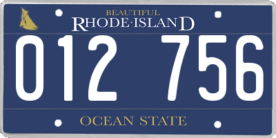 RI license plate 012756