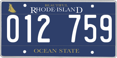 RI license plate 012759