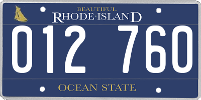 RI license plate 012760