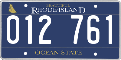 RI license plate 012761