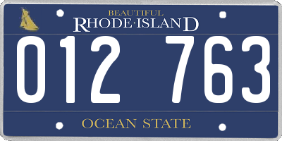 RI license plate 012763