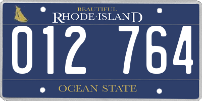 RI license plate 012764