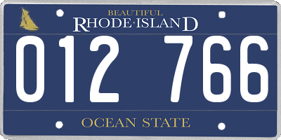 RI license plate 012766