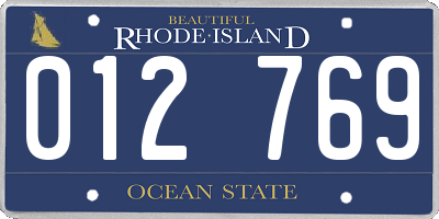 RI license plate 012769