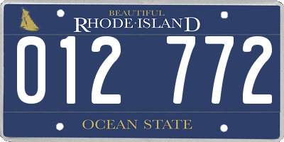 RI license plate 012772