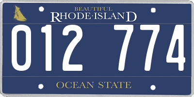 RI license plate 012774