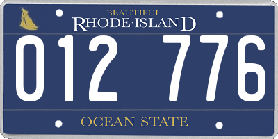 RI license plate 012776